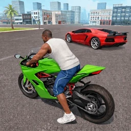 Gangster pilotando moto 3D